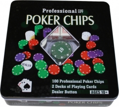 Набор Duke для игры в покер в металлическом кейсе на 100 фишек