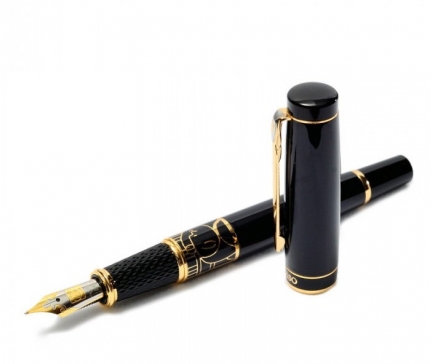 Чорнильна ручка PICASSO BLACK WITH GOLD CLIP 928-F