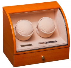 Скринька для підзаводу двох годинників Rothenschild brown leather