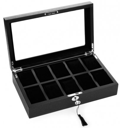 Скринька для зберігання десяти годинників Rothenschild black RS-808-10-BBVM