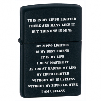 Зажигалка ZIPPO CREED BLACK MATTE 24710 24710