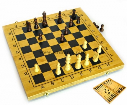 Нарды+шахматы из бамбука "Хлое" 23861