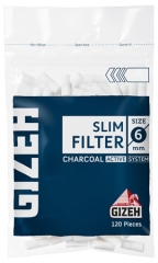 Фильтры для самокруток Gizeh slim угольные(120шт)