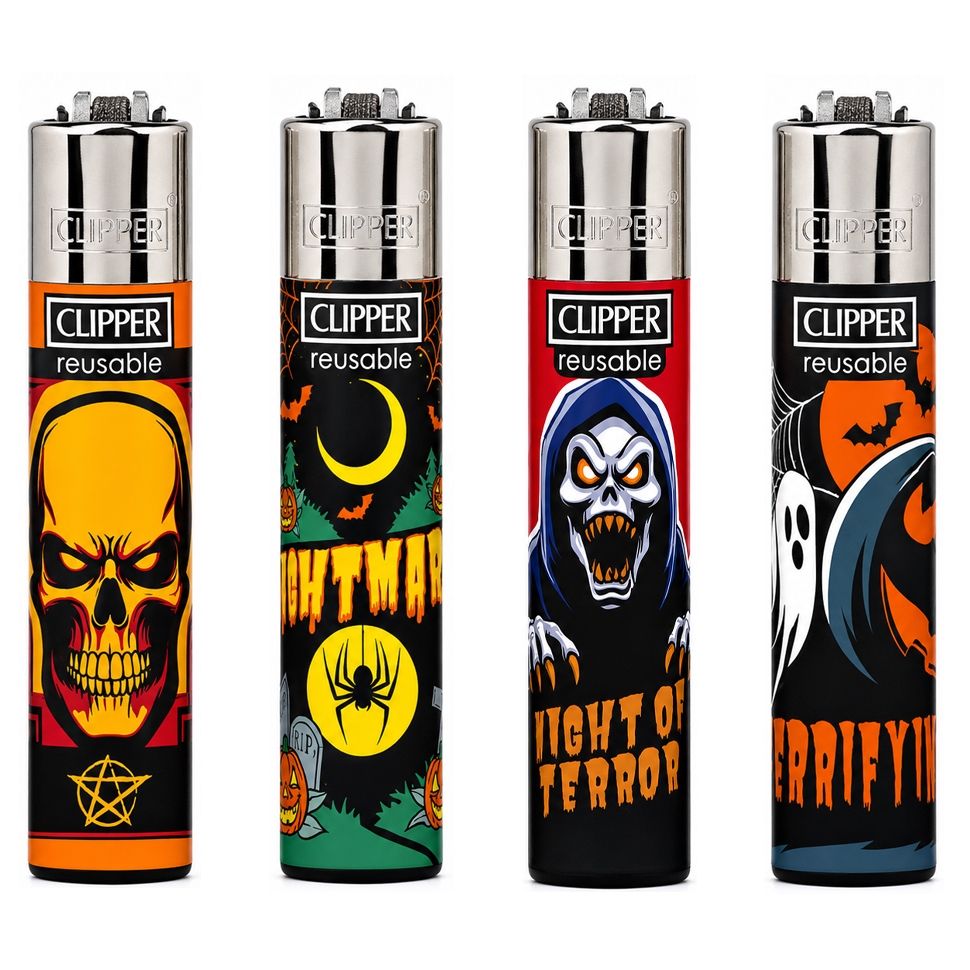 Комплект кремниевых зажигалок Clipper Pocket Night Of Terror 2, 4