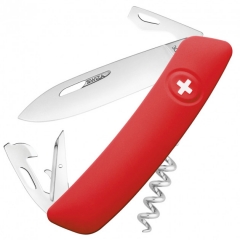 Нож складной, мультитул Swiza (95мм, 11 функций), red