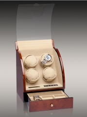 Скринька для підзаводу чотирьох годинників Rothenschild creamy & brown